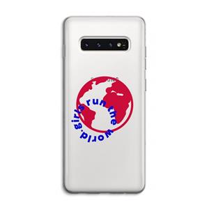 CaseCompany Run The World: Samsung Galaxy S10 4G Transparant Hoesje