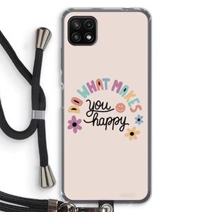 CaseCompany Happy days: Samsung Galaxy A22 5G Transparant Hoesje met koord