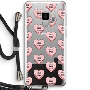 CaseCompany Chicks before dicks: Samsung Galaxy S9 Transparant Hoesje met koord