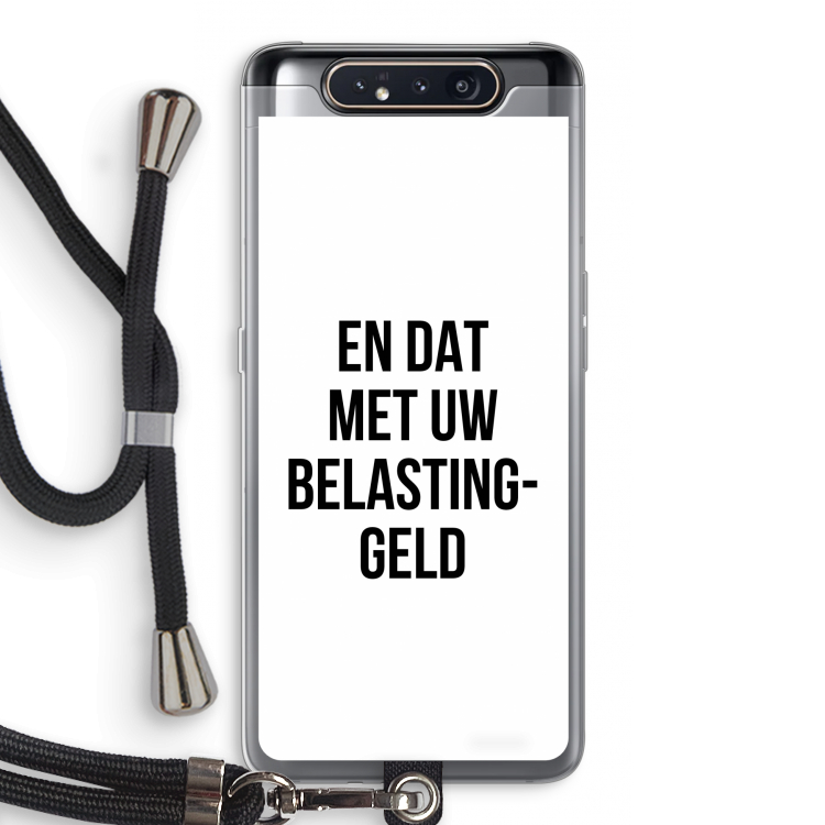 CaseCompany Belastinggeld: Samsung Galaxy A80 Transparant Hoesje met koord