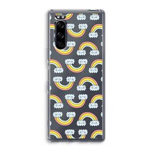 CaseCompany Regenboog: Sony Xperia 5 Transparant Hoesje