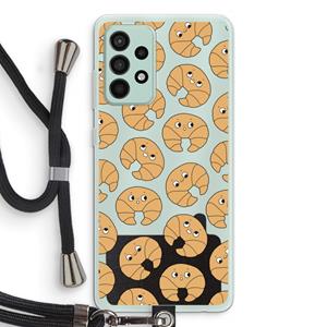 CaseCompany Croissant: Samsung Galaxy A52s 5G Transparant Hoesje met koord