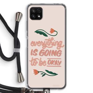 CaseCompany Optimistic flower girl: Samsung Galaxy A22 5G Transparant Hoesje met koord
