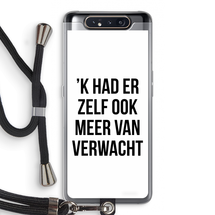 CaseCompany Meer verwacht: Samsung Galaxy A80 Transparant Hoesje met koord