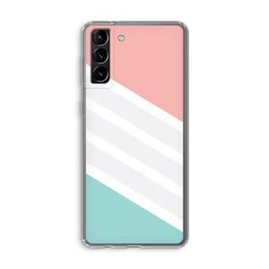 CaseCompany Strepen pastel: Samsung Galaxy S21 Plus Transparant Hoesje