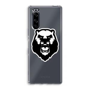 CaseCompany Angry Bear (white): Sony Xperia 5 Transparant Hoesje