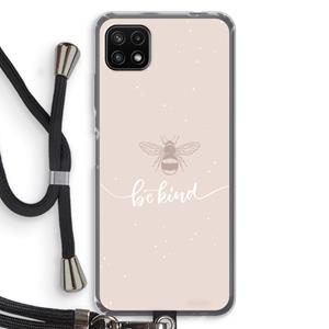 CaseCompany Be(e) kind: Samsung Galaxy A22 5G Transparant Hoesje met koord