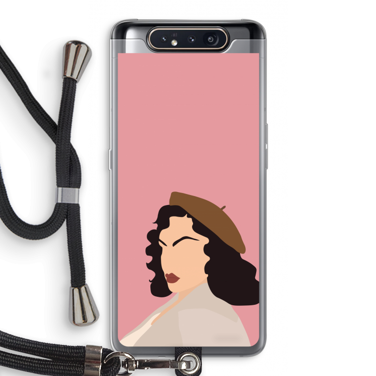 CaseCompany Confidence: Samsung Galaxy A80 Transparant Hoesje met koord
