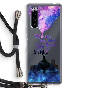 CaseCompany Stars quote: Sony Xperia 5 Transparant Hoesje met koord