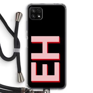 CaseCompany Monogram: Samsung Galaxy A22 5G Transparant Hoesje met koord