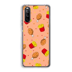 CaseCompany Chicken 'n Fries: Sony Xperia 10 III Transparant Hoesje
