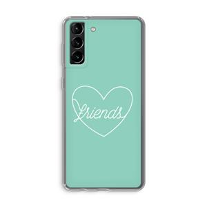 CaseCompany Friends heart pastel: Samsung Galaxy S21 Plus Transparant Hoesje