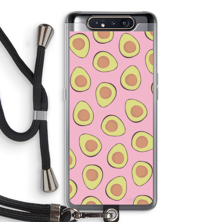 CaseCompany Dancing avocados: Samsung Galaxy A80 Transparant Hoesje met koord