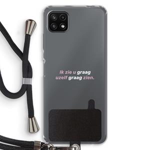 CaseCompany uzelf graag zien: Samsung Galaxy A22 5G Transparant Hoesje met koord