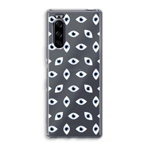 CaseCompany Eyes pattern: Sony Xperia 5 Transparant Hoesje