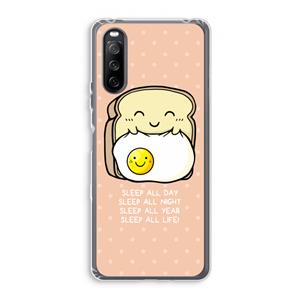 CaseCompany Sleep All Day: Sony Xperia 10 III Transparant Hoesje