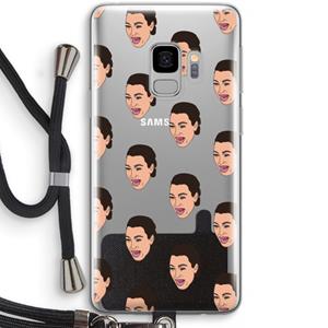 CaseCompany Ugly Cry Call: Samsung Galaxy S9 Transparant Hoesje met koord