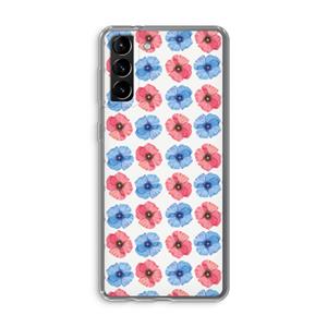 CaseCompany Klaproosjes: Samsung Galaxy S21 Plus Transparant Hoesje