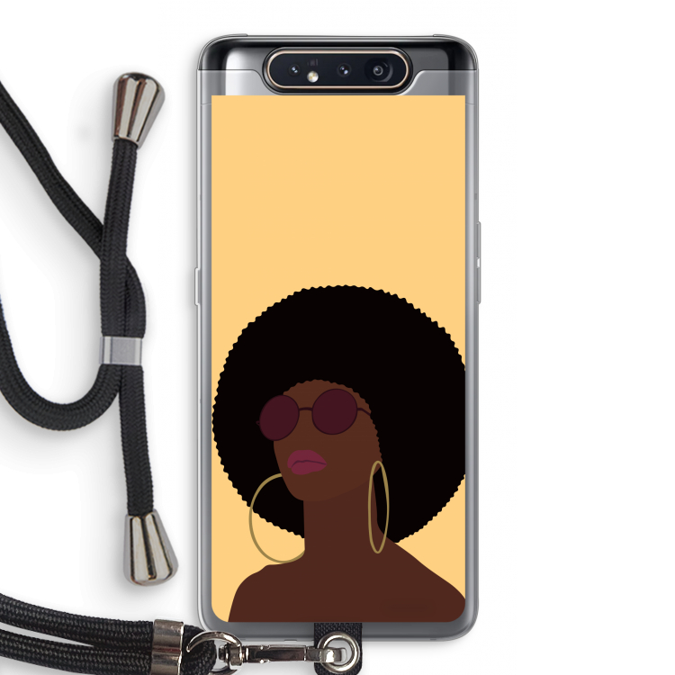CaseCompany Golden hour: Samsung Galaxy A80 Transparant Hoesje met koord