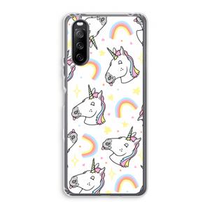 CaseCompany Rainbow Unicorn: Sony Xperia 10 III Transparant Hoesje