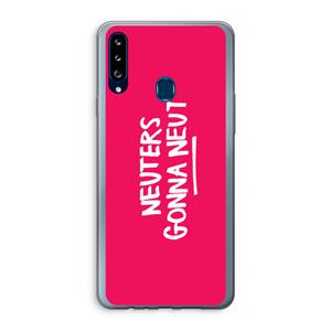 CaseCompany Neuters (roze): Samsung Galaxy A20s Transparant Hoesje