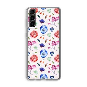 CaseCompany Bloemetjes: Samsung Galaxy S21 Plus Transparant Hoesje