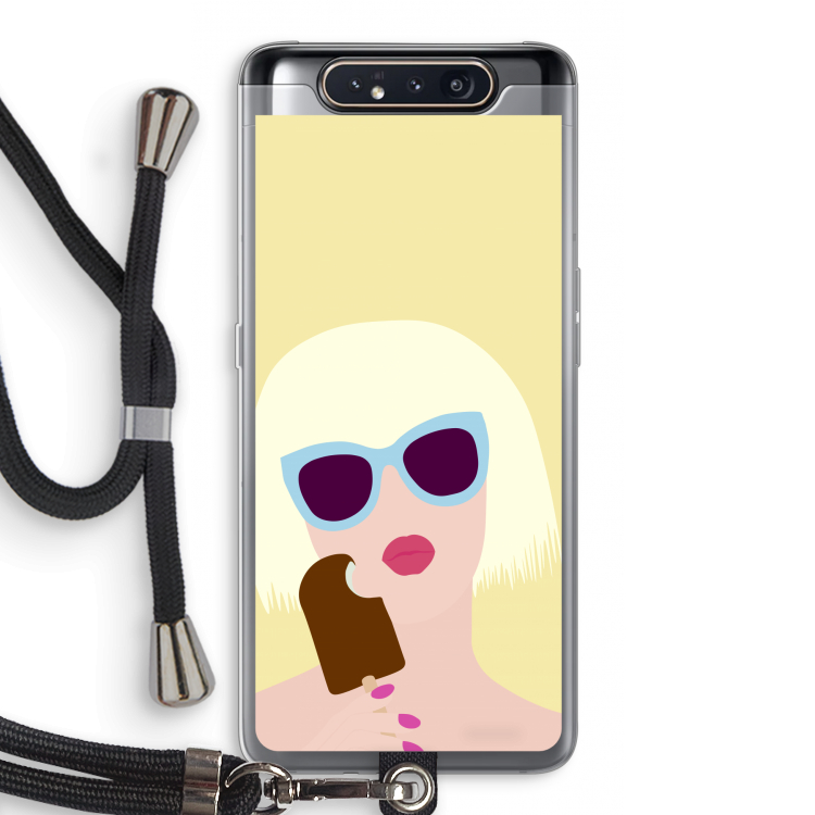 CaseCompany Ice cream: Samsung Galaxy A80 Transparant Hoesje met koord