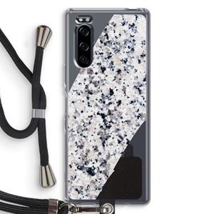 CaseCompany Gespikkelde marmer: Sony Xperia 5 Transparant Hoesje met koord