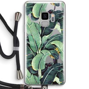 CaseCompany Bananenbladeren: Samsung Galaxy S9 Transparant Hoesje met koord