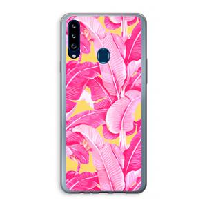 CaseCompany Pink Banana: Samsung Galaxy A20s Transparant Hoesje