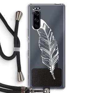 CaseCompany Pluim: Sony Xperia 5 Transparant Hoesje met koord