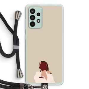 CaseCompany I drink wine: Samsung Galaxy A52s 5G Transparant Hoesje met koord