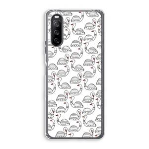 CaseCompany Zwanen: Sony Xperia 10 III Transparant Hoesje