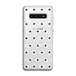 CaseCompany Eyes pattern: Samsung Galaxy S10 4G Transparant Hoesje