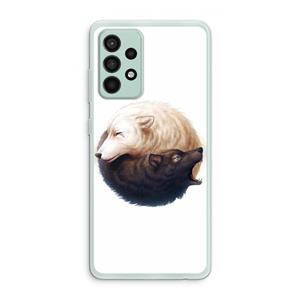 CaseCompany Yin Yang Wolves: Samsung Galaxy A52s 5G Transparant Hoesje