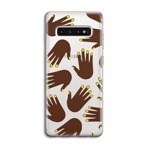 CaseCompany Hands dark: Samsung Galaxy S10 4G Transparant Hoesje