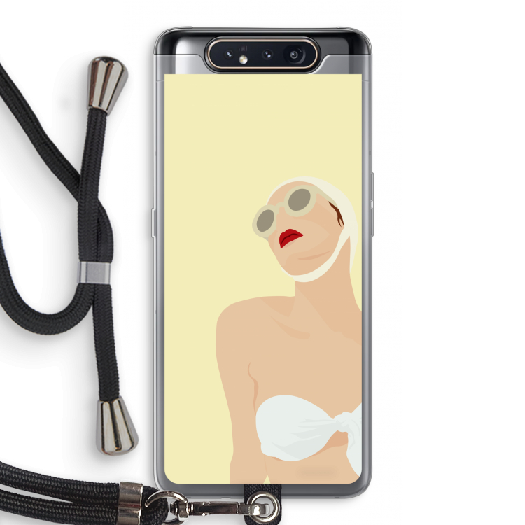 CaseCompany Summer: Samsung Galaxy A80 Transparant Hoesje met koord