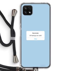 CaseCompany Reminder: Samsung Galaxy A22 5G Transparant Hoesje met koord