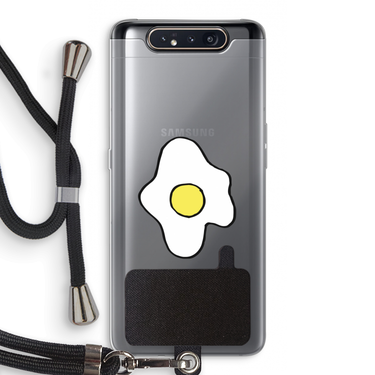 CaseCompany Spiegelei: Samsung Galaxy A80 Transparant Hoesje met koord