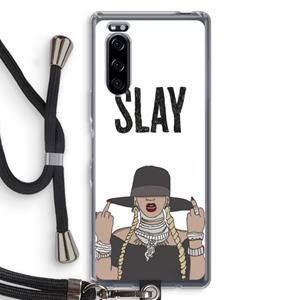 CaseCompany Slay All Day: Sony Xperia 5 Transparant Hoesje met koord