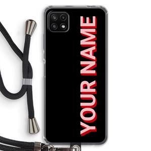 CaseCompany Namecase: Samsung Galaxy A22 5G Transparant Hoesje met koord