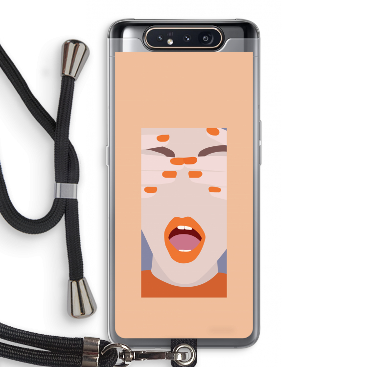 CaseCompany Surprise: Samsung Galaxy A80 Transparant Hoesje met koord