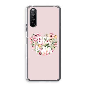 CaseCompany GRL PWR Flower: Sony Xperia 10 III Transparant Hoesje