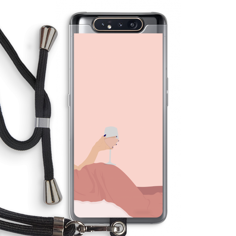 CaseCompany Wine: Samsung Galaxy A80 Transparant Hoesje met koord