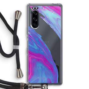 CaseCompany Zweverige regenboog: Sony Xperia 5 Transparant Hoesje met koord