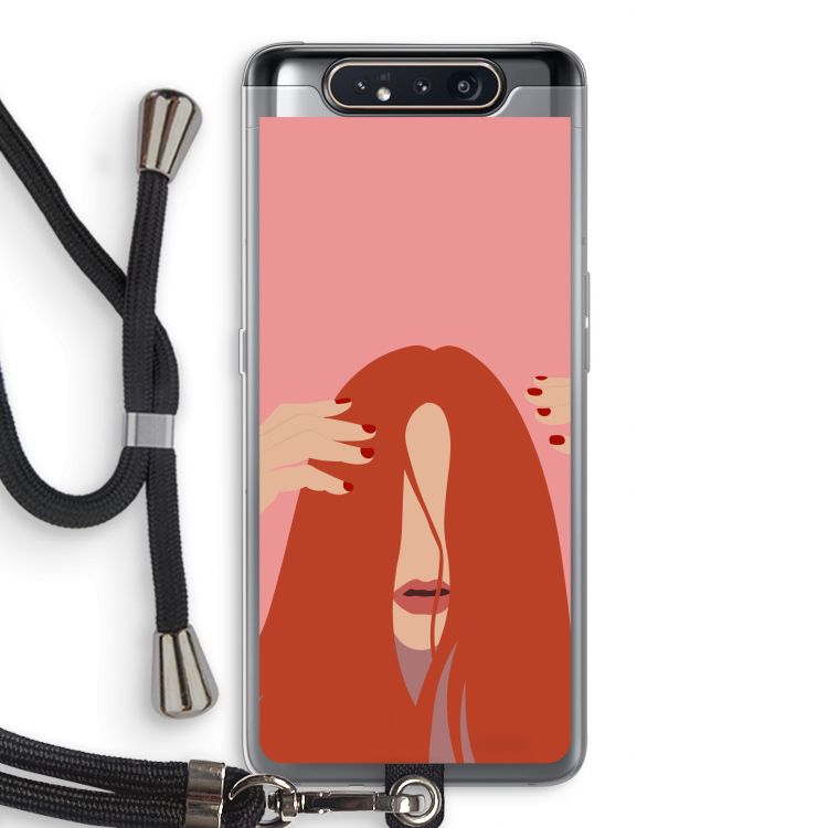 CaseCompany Woke up like this: Samsung Galaxy A80 Transparant Hoesje met koord