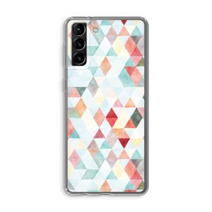 CaseCompany Gekleurde driehoekjes pastel: Samsung Galaxy S21 Plus Transparant Hoesje