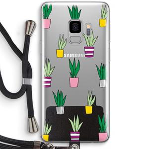 CaseCompany Sanseveria: Samsung Galaxy S9 Transparant Hoesje met koord