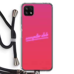 CaseCompany Vice Glow: Samsung Galaxy A22 5G Transparant Hoesje met koord