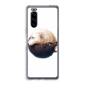 CaseCompany Yin Yang Wolves: Sony Xperia 5 Transparant Hoesje